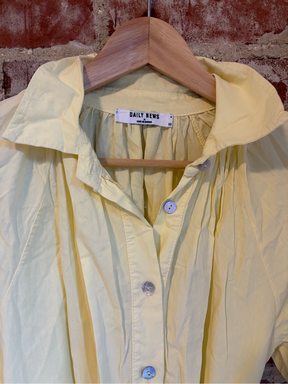 Daily Ritual Pale Yellow Button-Front Midi Dress - Picture 2 of 2